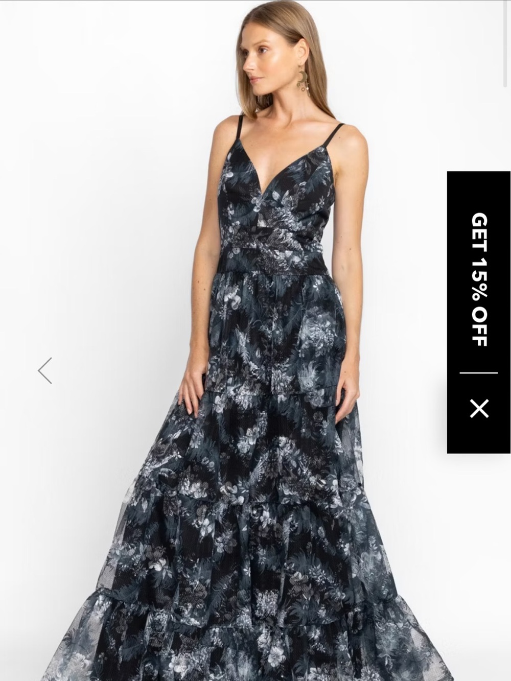 NWT Johnny Was Women's Black Floral V-Neck Maxi Dress - Picture 3 of 6